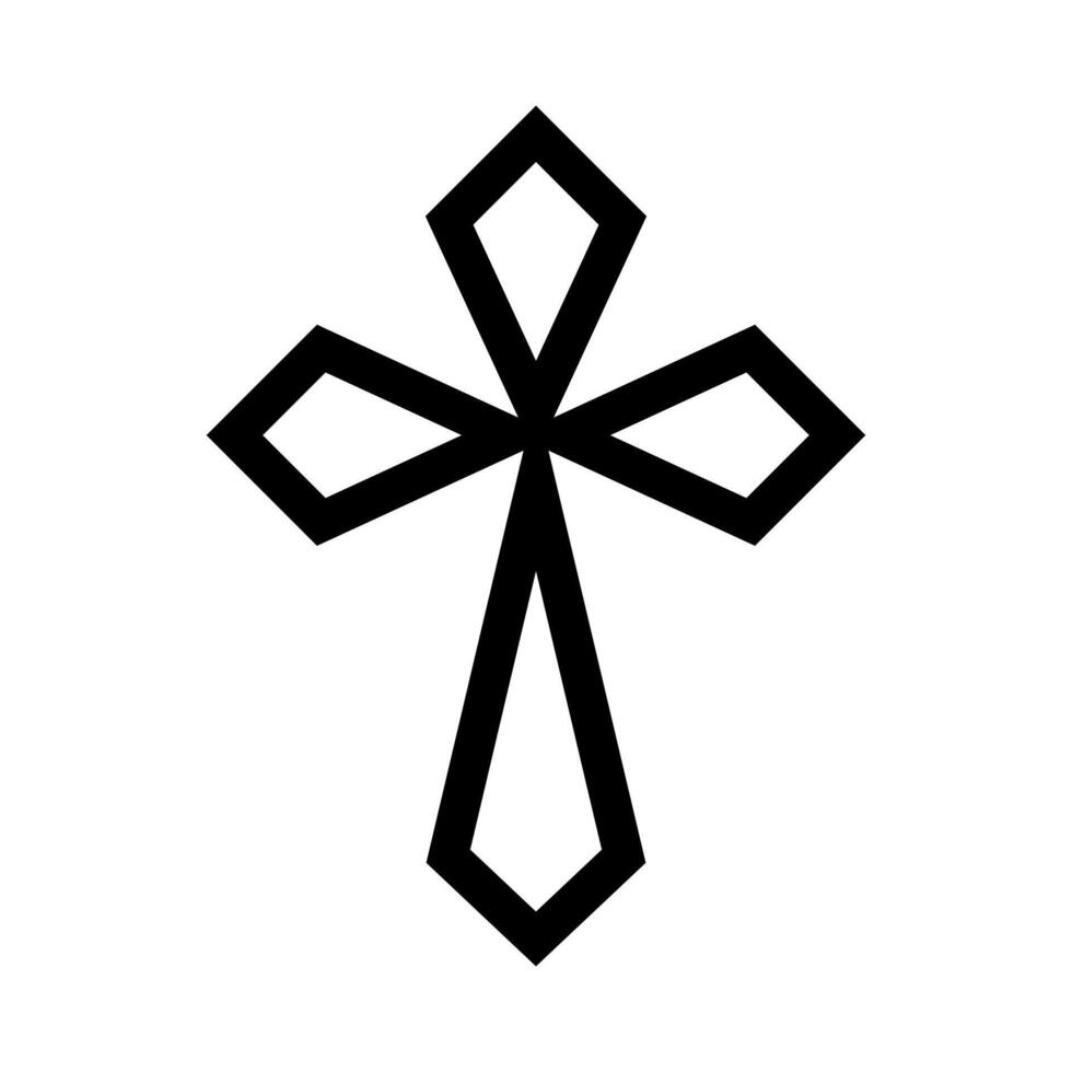 cross outline symbol, christian crosses icon graphic vector
