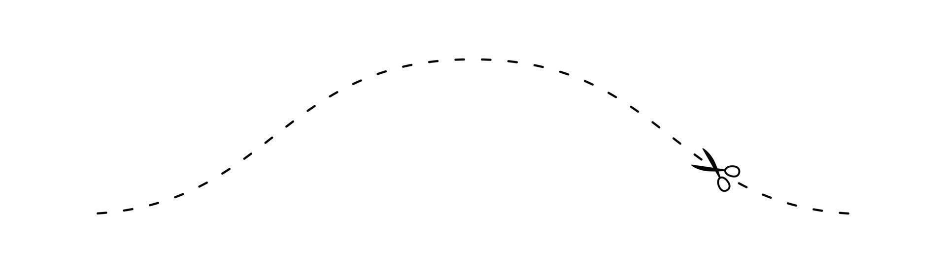 scissors on dashed line, dash line with a scissors, dot outline and scissors vector