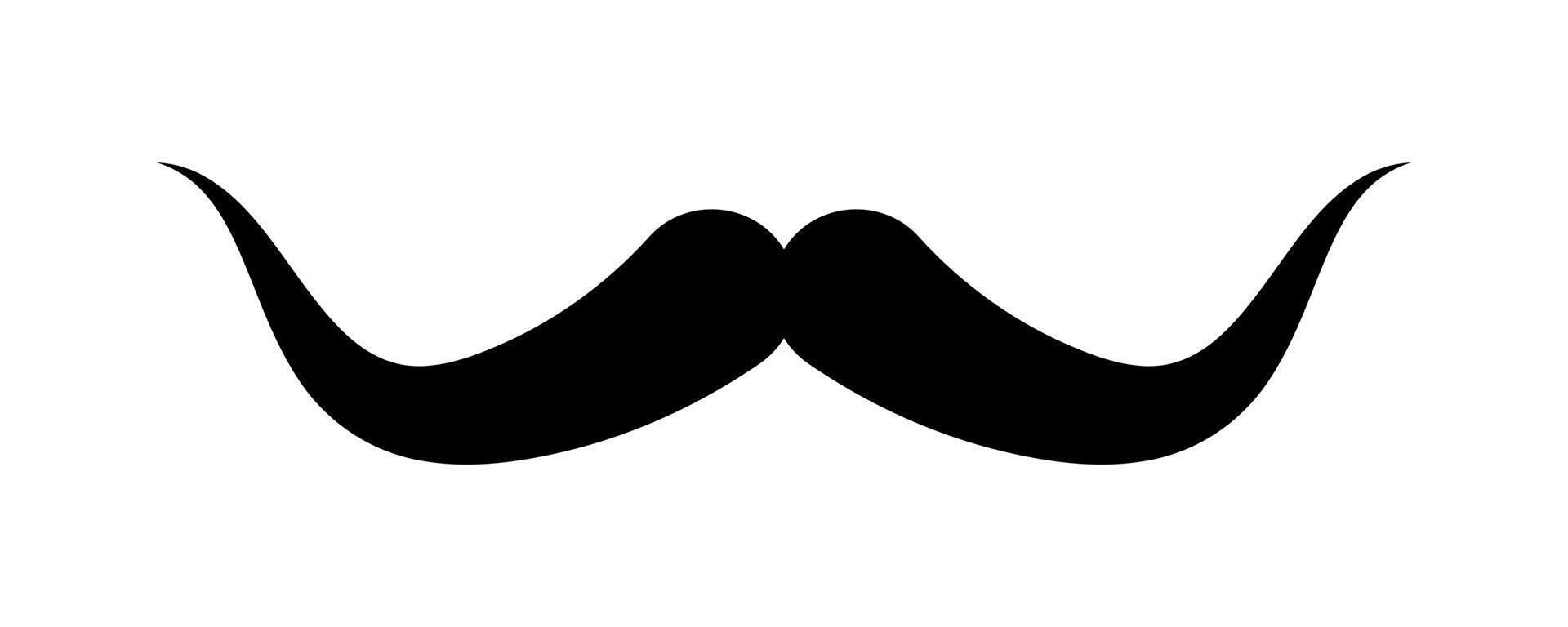 Mustache hipster for icon, Handlebars Mustache, Whisker Elegant, Silhouette Mustache shape, Classic Gentleman's Mustache vector