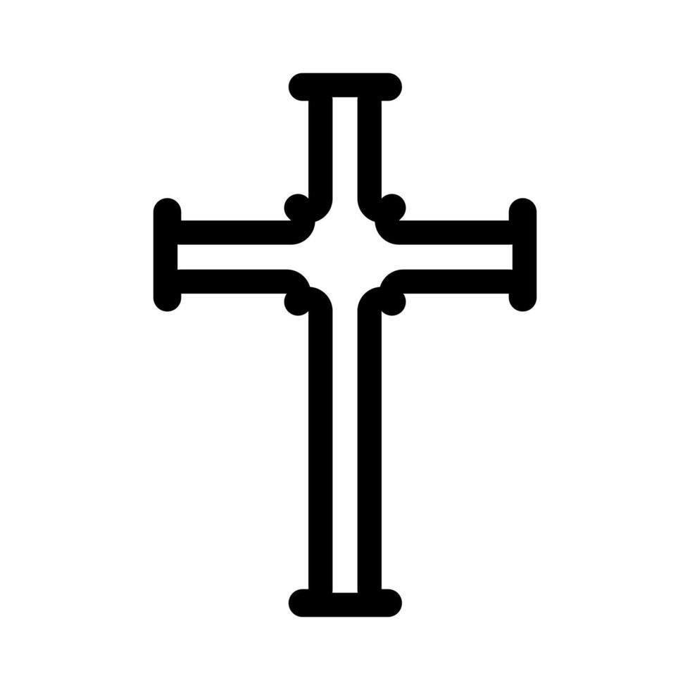 christian crosses icon line, cross outline symbol vector