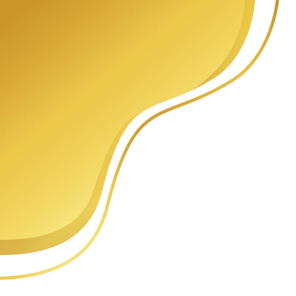 golden wave shape for corner border certificate frame, gold wave curve for banner decoration vector