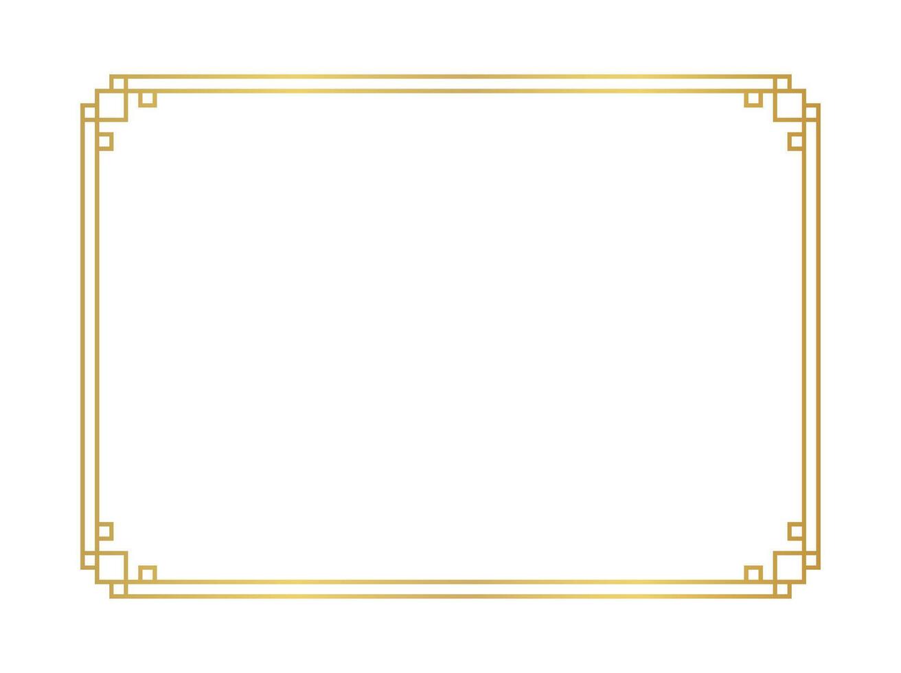 chinese frame rectangle line, certificate frame, gold antique china border golden frame, chinese new year frame outline vector