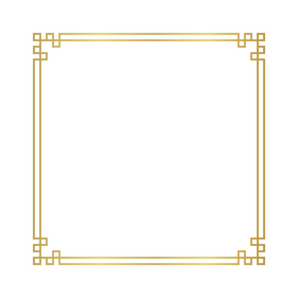 golden certificate frame template, chinese frame square line, antique china border golden frame, chinese new year frame outline vector