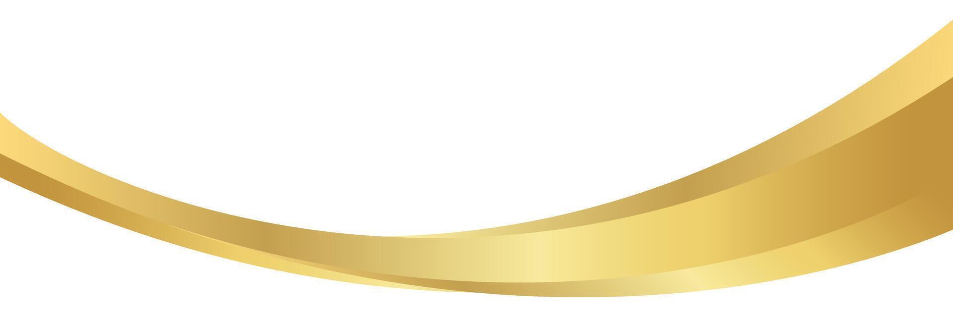 gold wave curve, golden wave corner shape for element graphic, stripes ribbon golden, striped gold colors vector