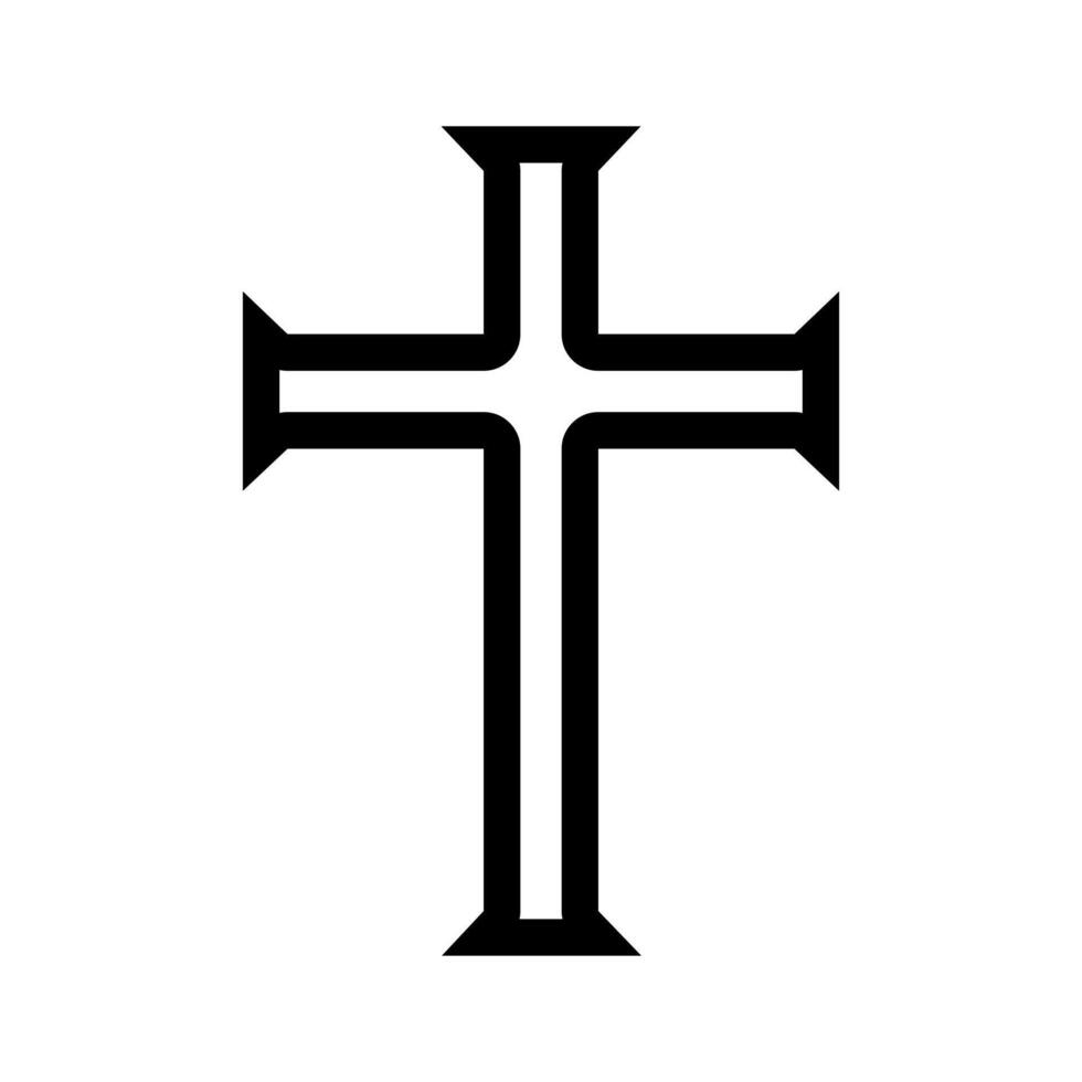 cross outline symbol black, christian crosses icon vector