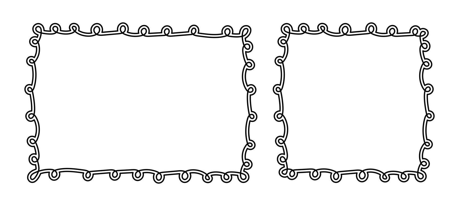 Frame Doodle Line Hand Drawn, Picture Frame, Outline Border Frame, Scribble Frame template empty vector