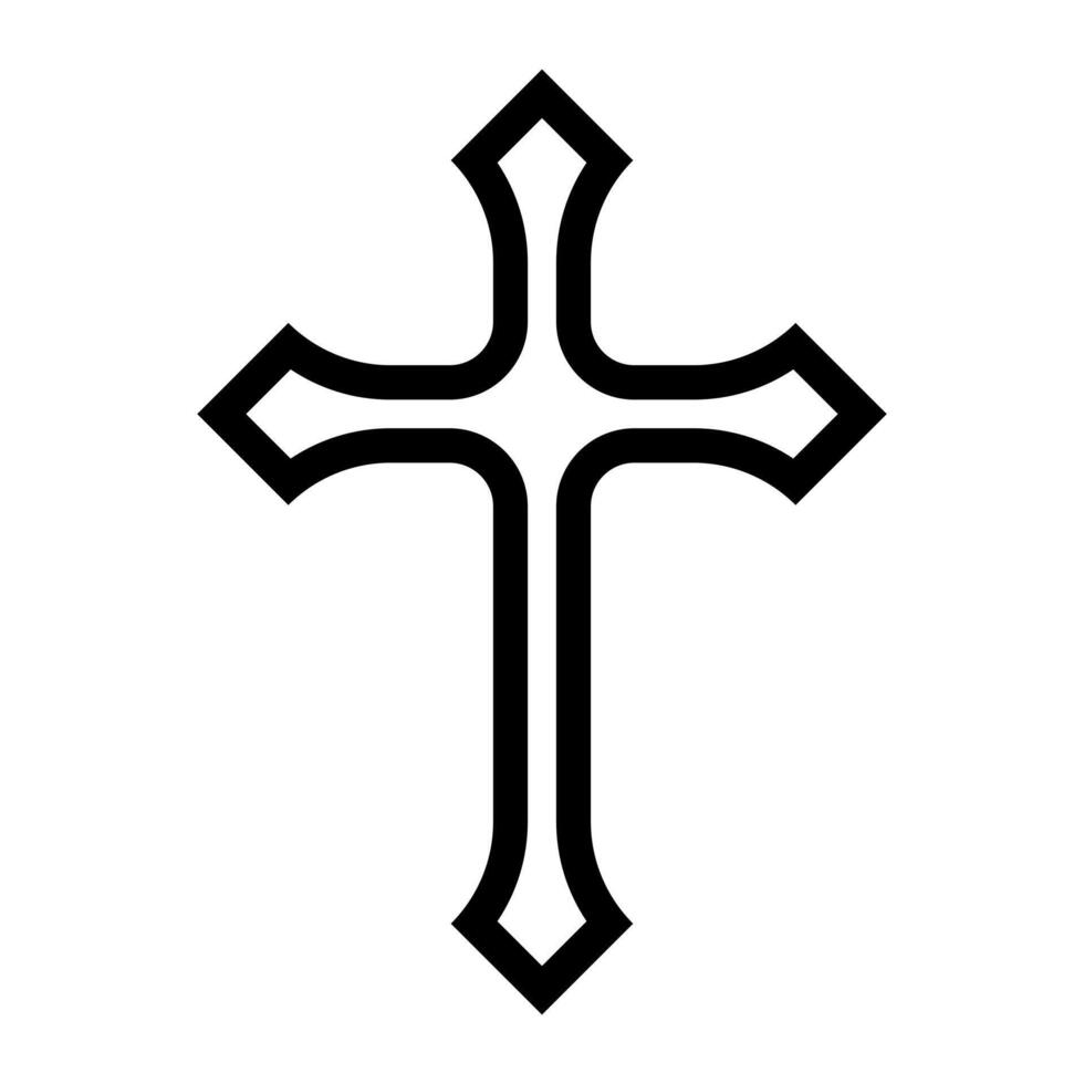 cross outline symbol, christian crosses icon vector
