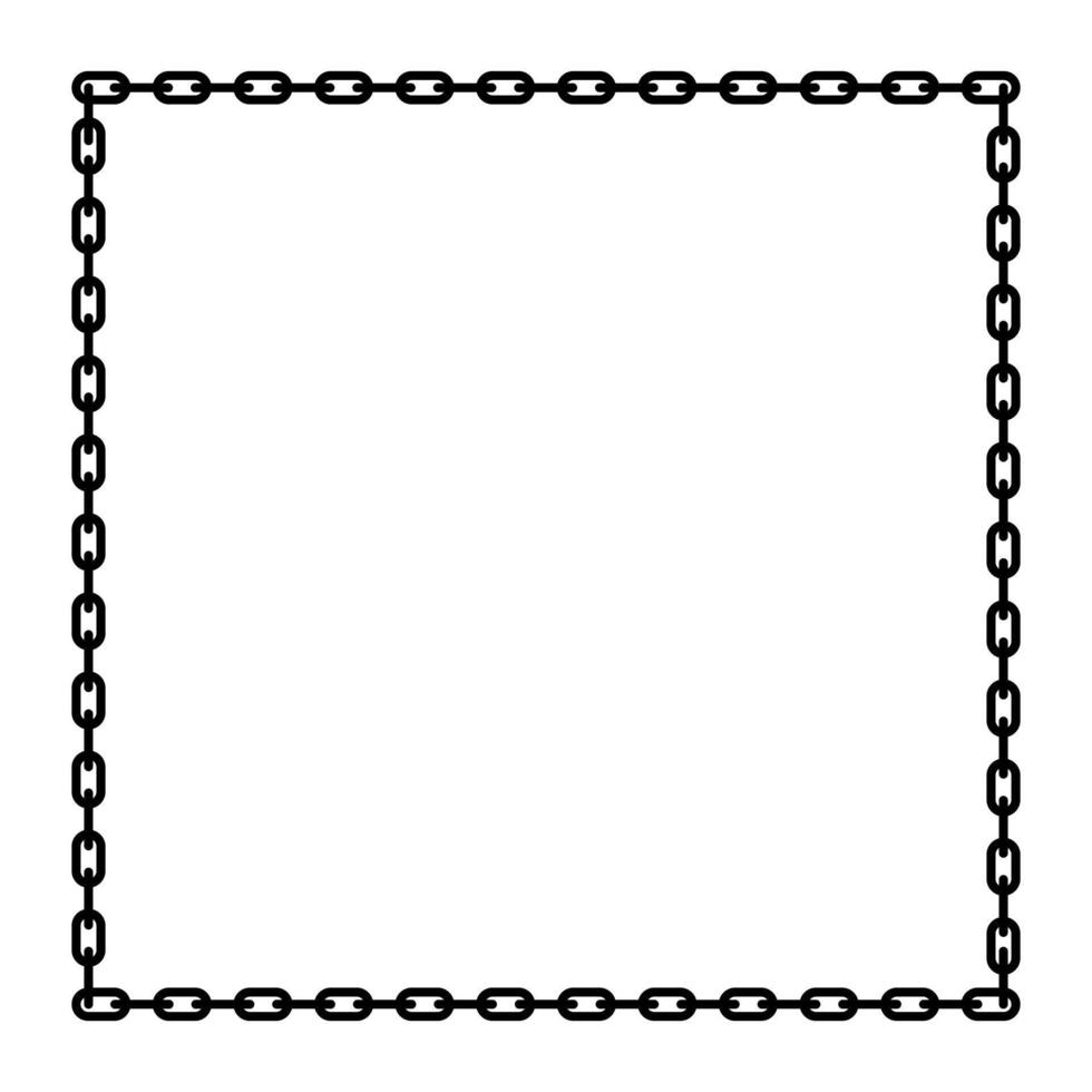 square chain frame, border frame graphic simple, square frame, art line frame vector