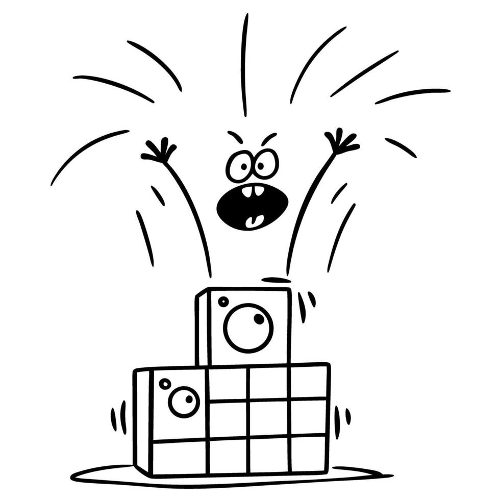 Stick figure celebrating victory on podium with hand drawn excitement vector