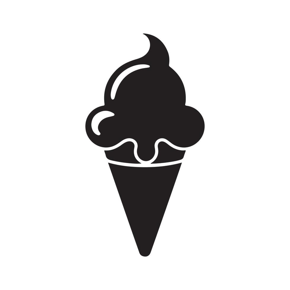 ice cream silhouette illustration vector