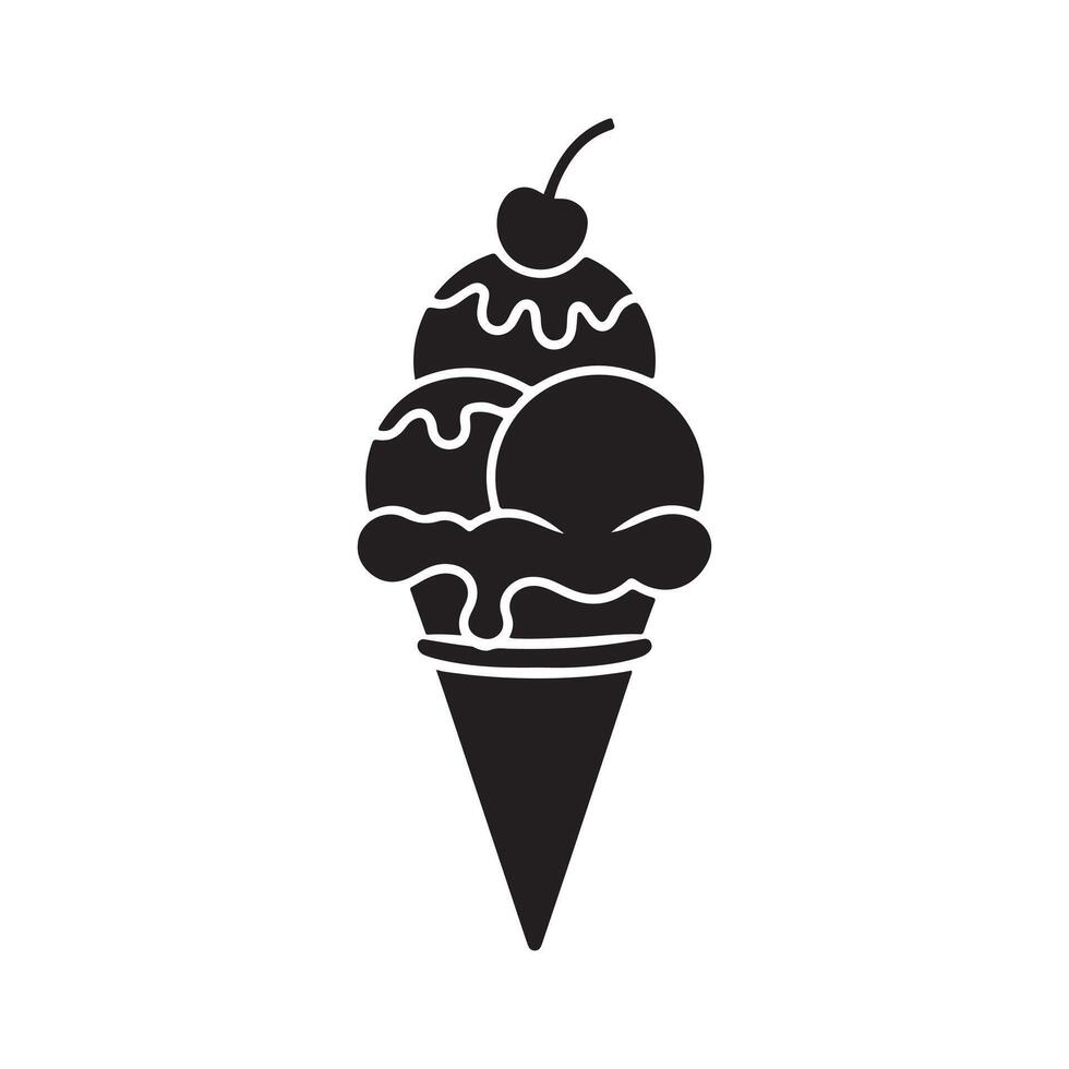 ice cream cone silhouette art vector