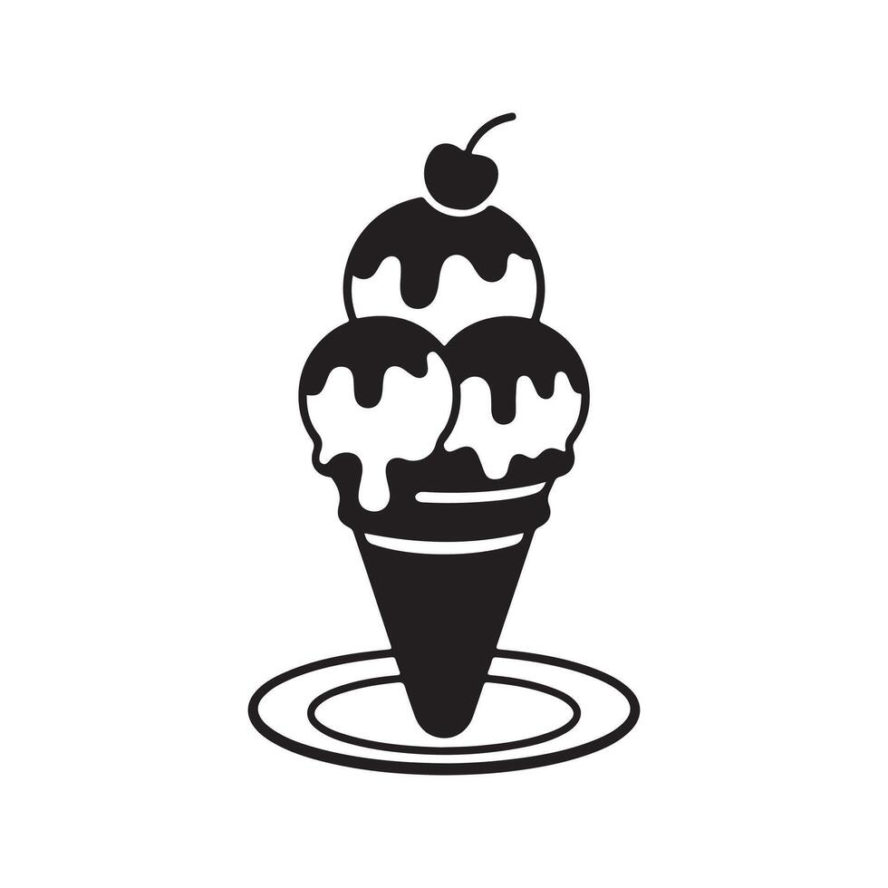 ice cream cone silhouette illustration vector