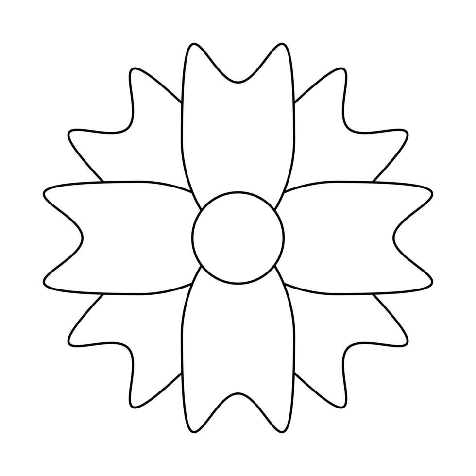 flower simple line, art line floral icon, flower outline shape, flora art stroke vector