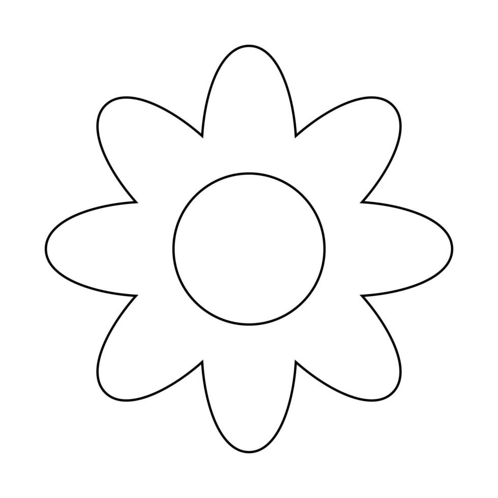 flower simple line, line floral icon, flower outline shape, flora dot stroke vector