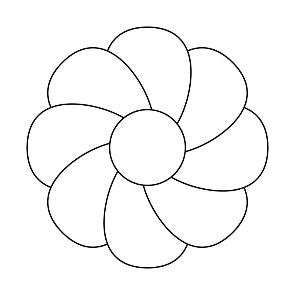 flowers simple line, art line floral for icon, flower outline shape, flora art stroke vector