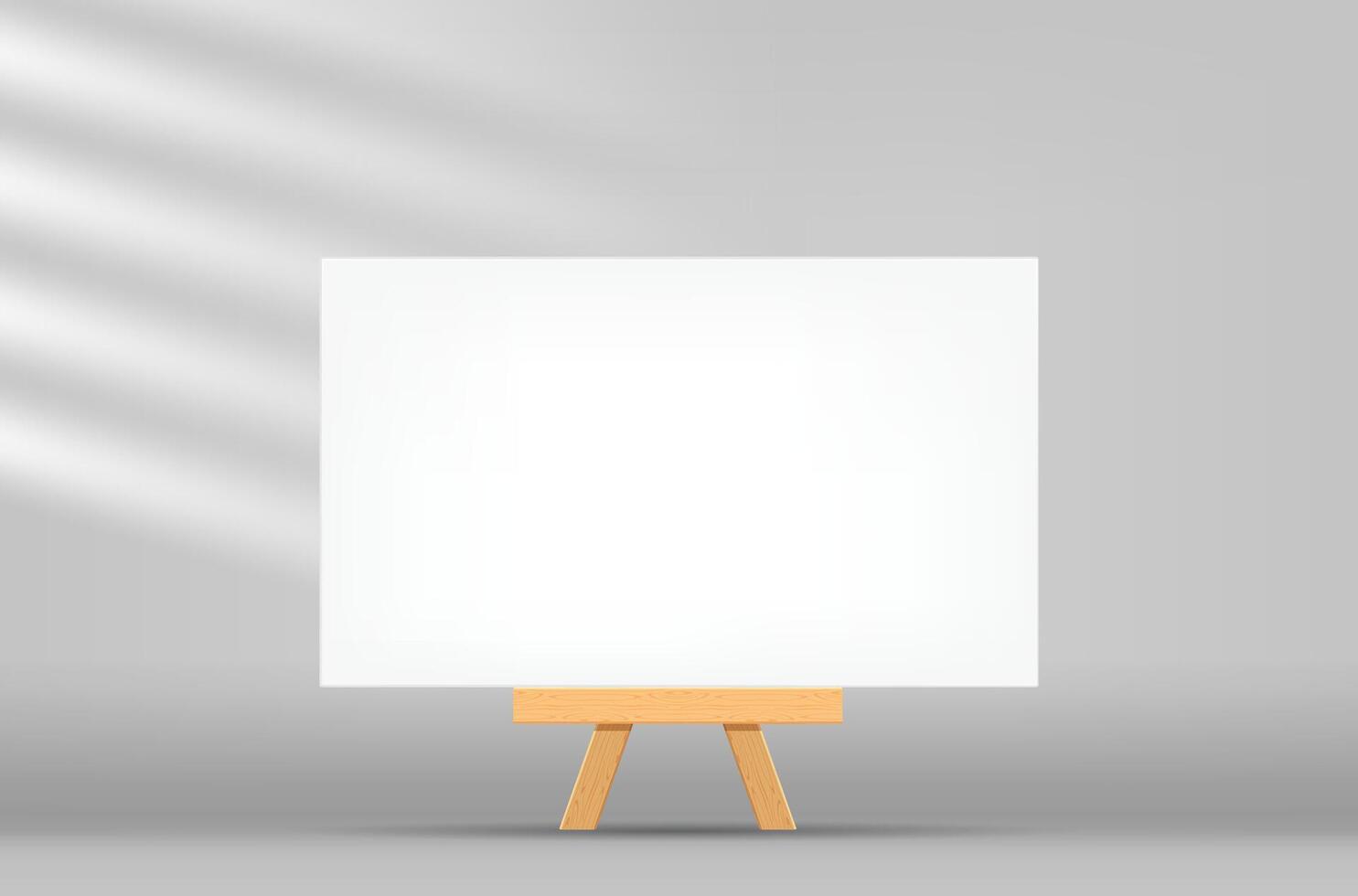 canvas frame artistic landscape square with easel for art painting, picture canvas and wooden stand vector
