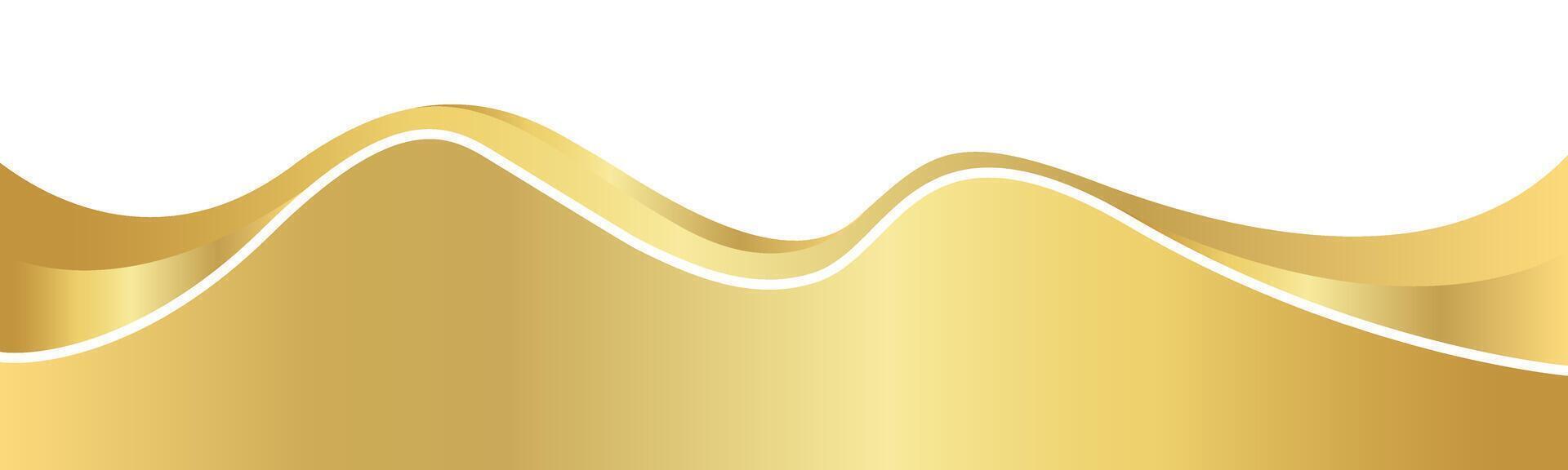 gold gradient for banner, golden wavy shape on white background, golden wave corner shape for banner, stripes ribbon golden graphic, striped gold gradient luxury vector