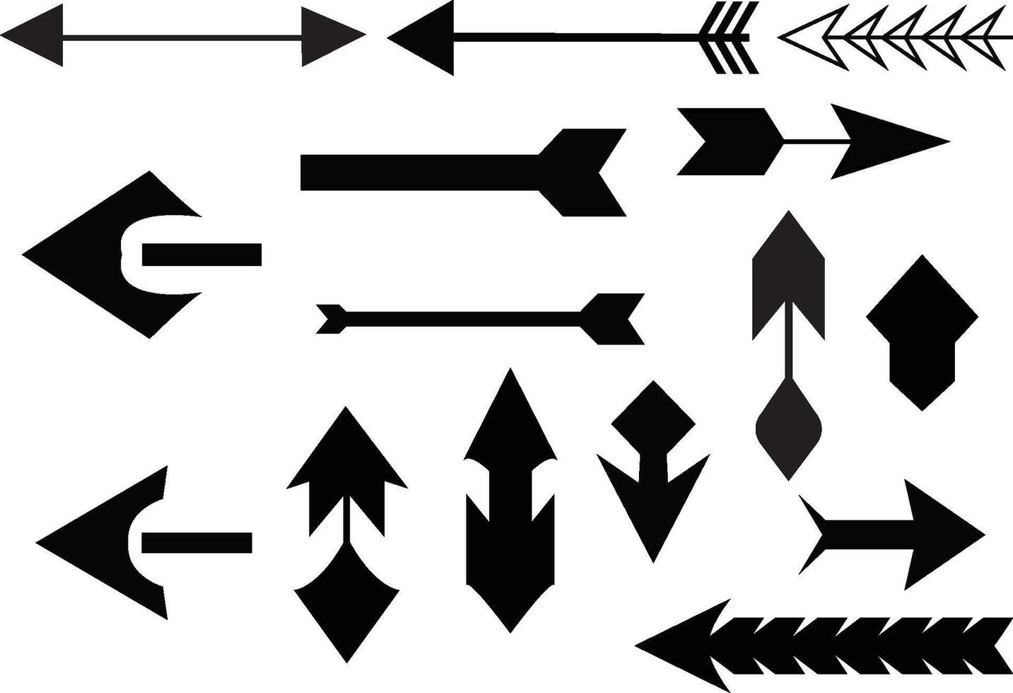 Arrow icons in various vector