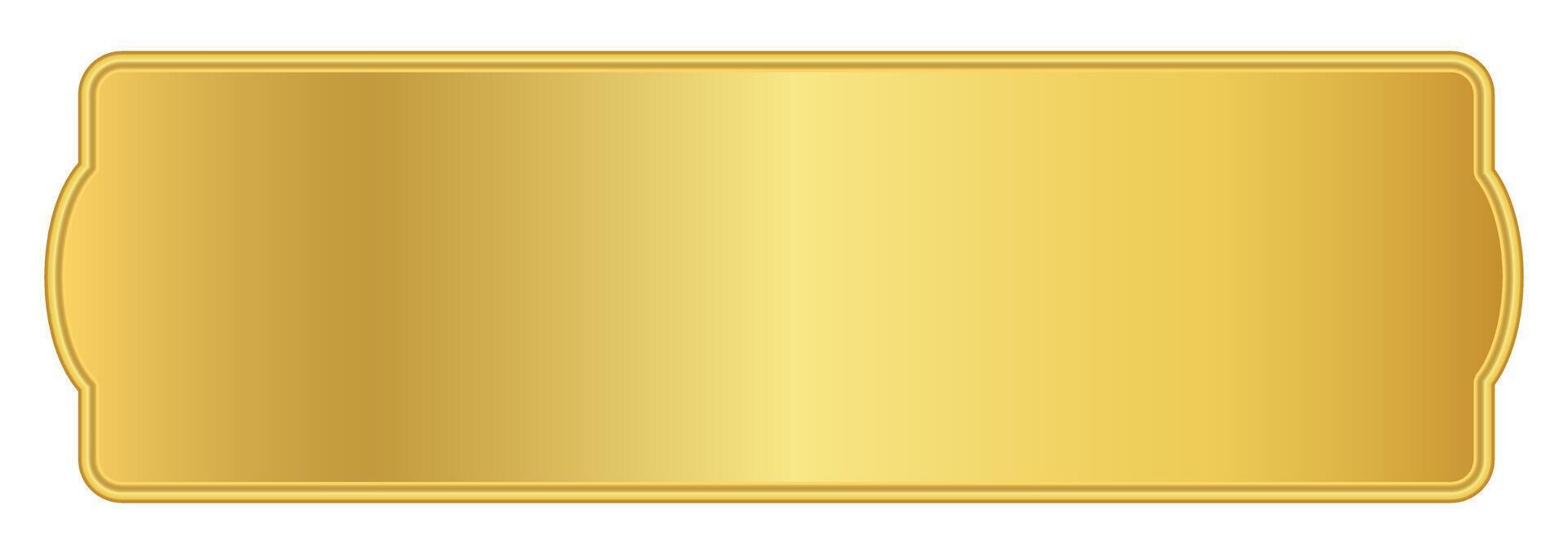 golden label for banner element, luxury golden frame, gold name plate vector
