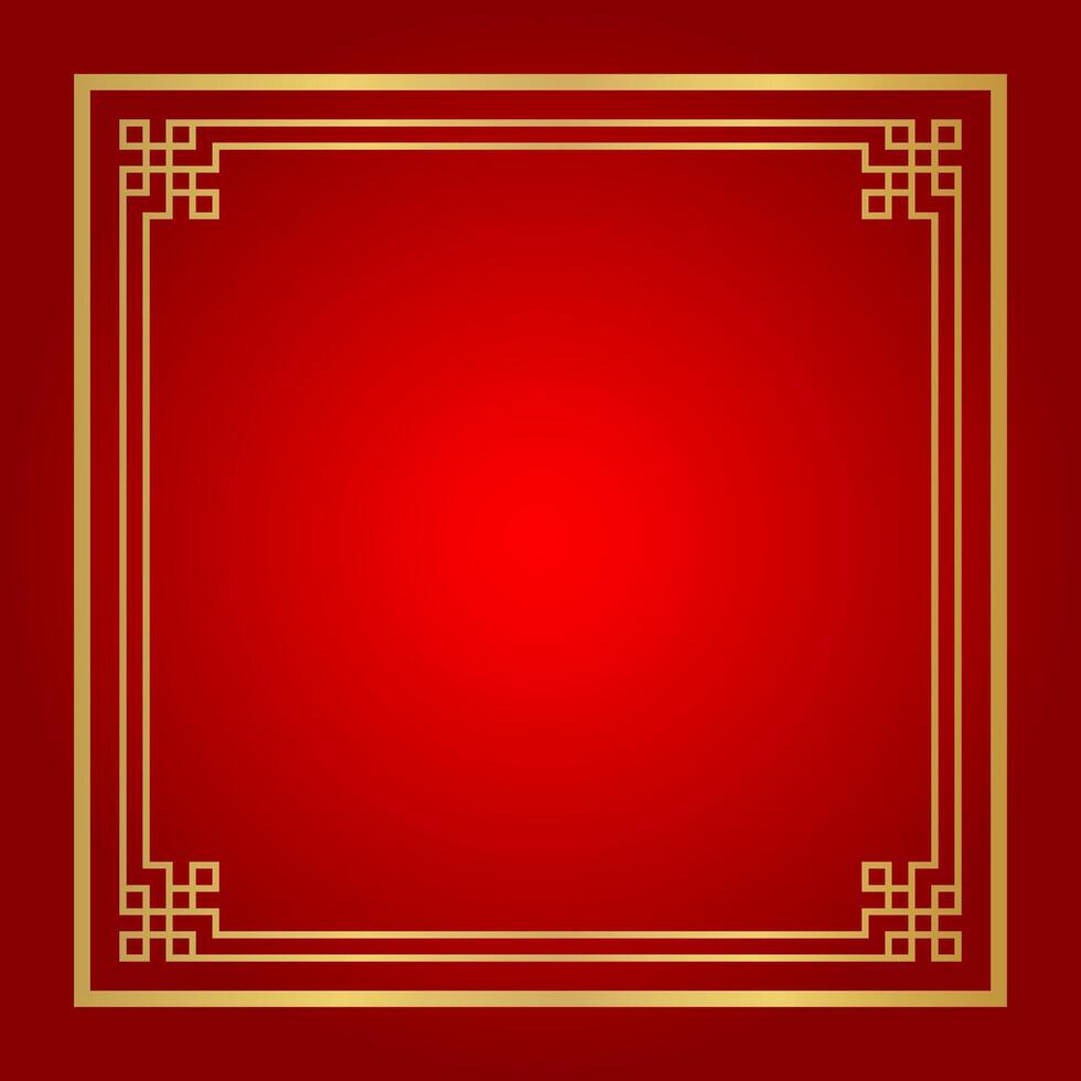 chinese certificate square frame, red background, certificate line frame, antique china border gold frame, chinese new year frame outline vector