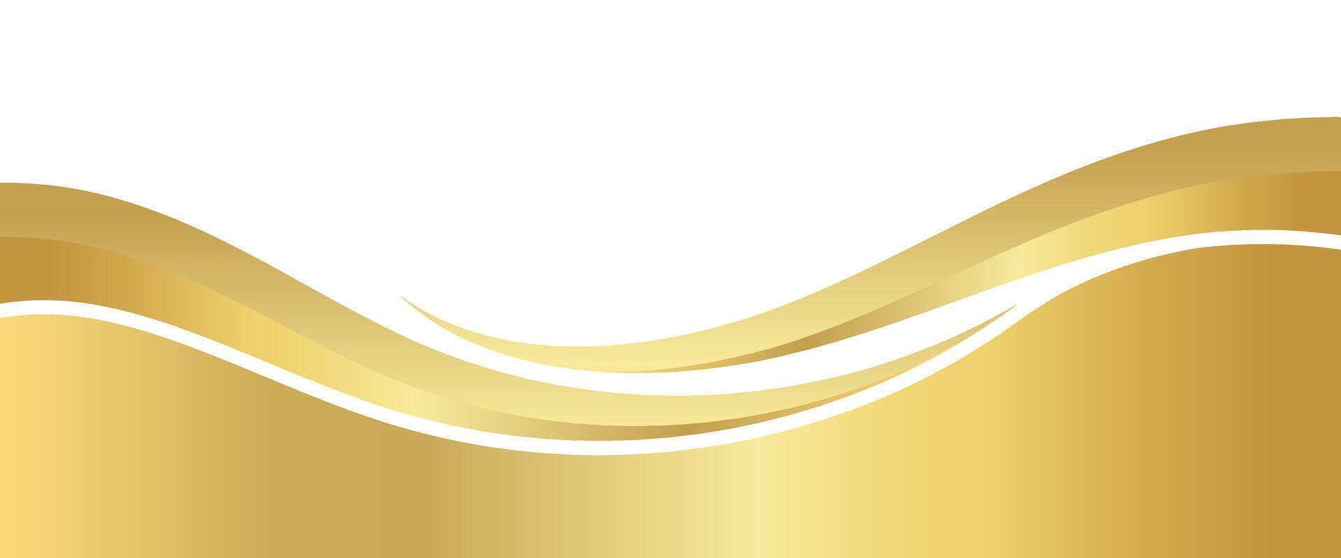 gold gradient for ad banner, golden wavy shape, gold wave curve on white background, golden wave corner shape for banner, stripes ribbon golden graphic, strip gold gradient luxury vector
