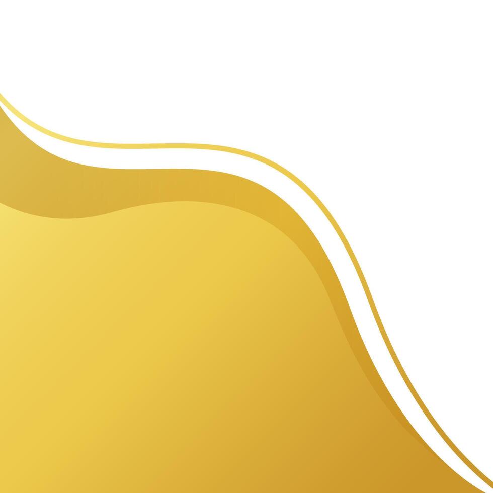golden wave shape for corner border certificate frame, golden wave curve for banner decoration vector