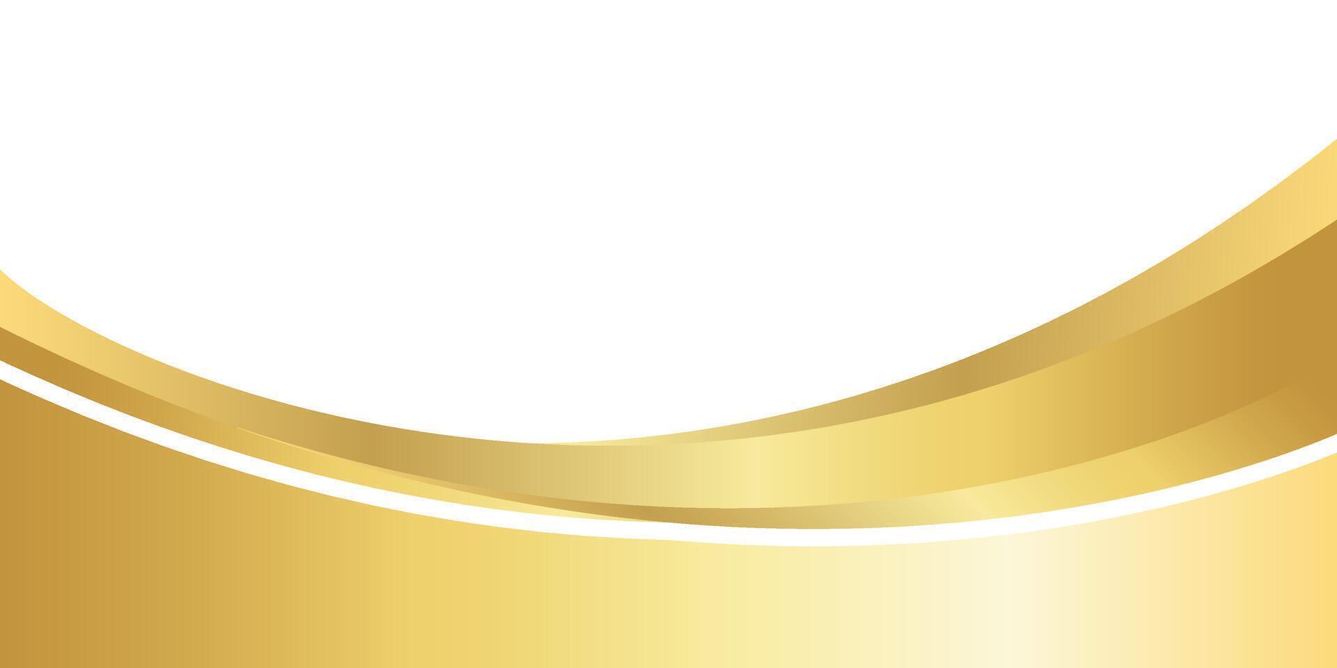 gold gradient for ad banner, gold wavy shape, gold wave curve on white background, golden wave corner shape for banner, stripes ribbon golden graphic, striped gold gradient luxury vector