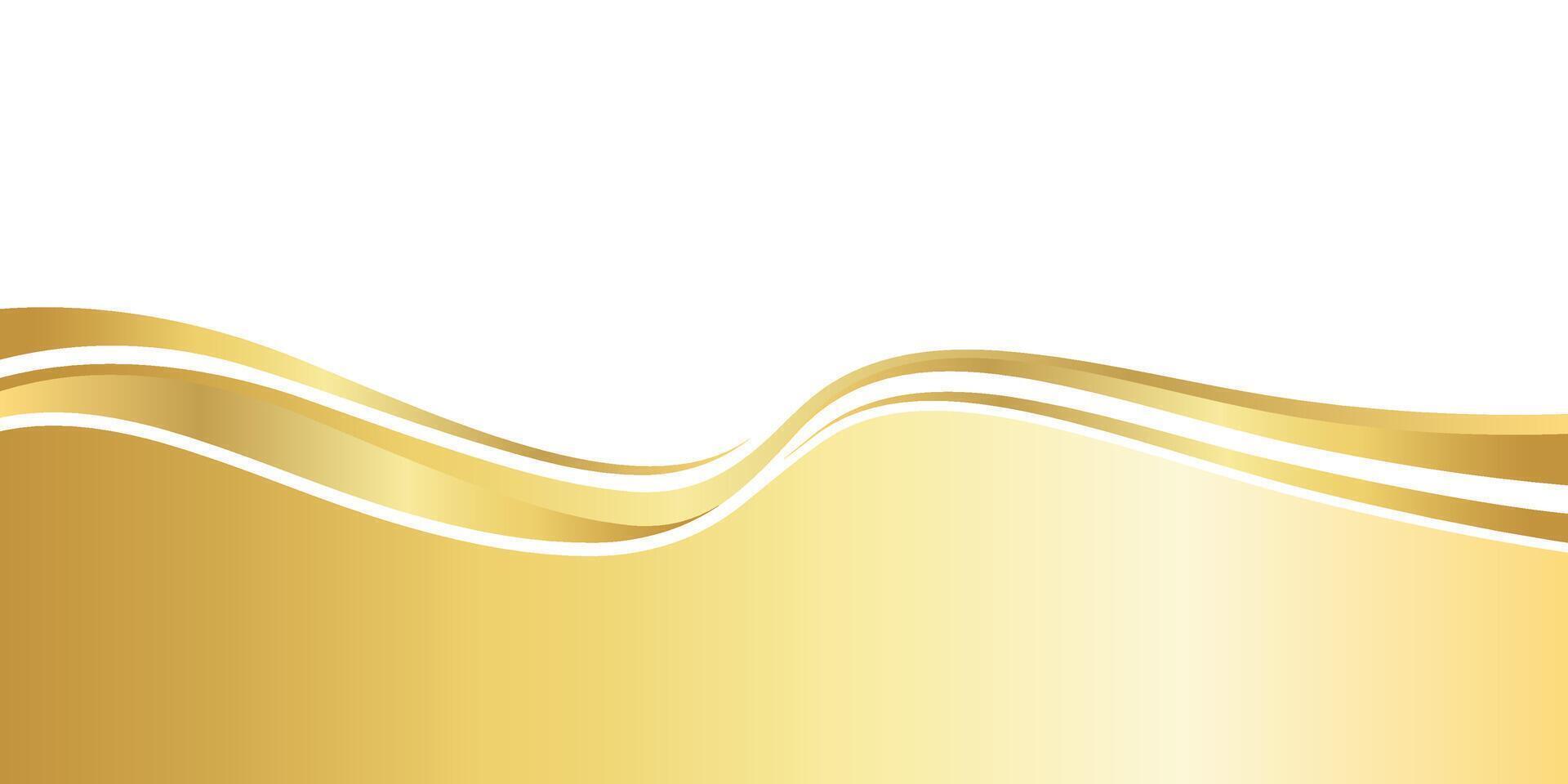 gold gradient for banner, golden wavy shape, gold wave curve on white background, golden wave corner shape for banner, stripes ribbon golden graphics, strip golden gradient luxury vector