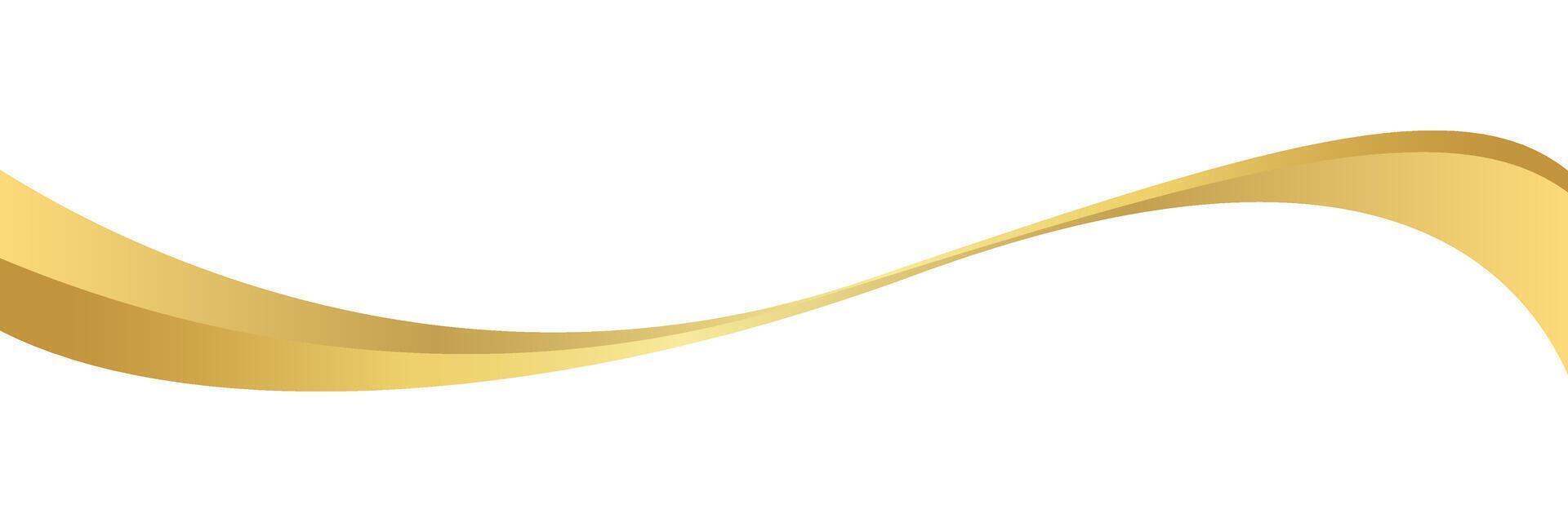 gold wave curve, golden wave corner shape for graphic element, stripes ribbon gold, striped gold colors vector