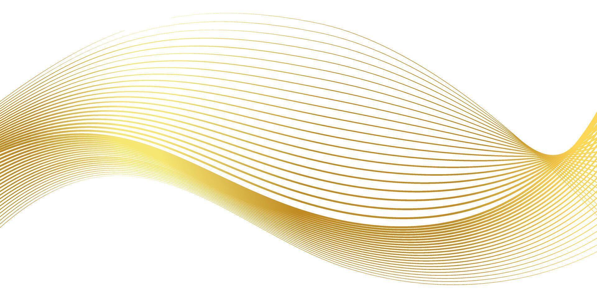 luxury gold wavy art line pattern, guilloche curves, elegant lines golden wave curve, gold wave line corner shape for element, stripes ribbon golden graphic, striped gold vector