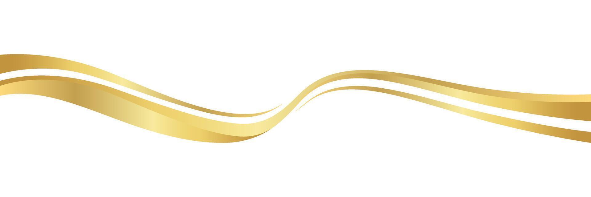 golden wave curve shape, golden wave corner shape for element, stripes ribbon golden graphic, striped gold vector
