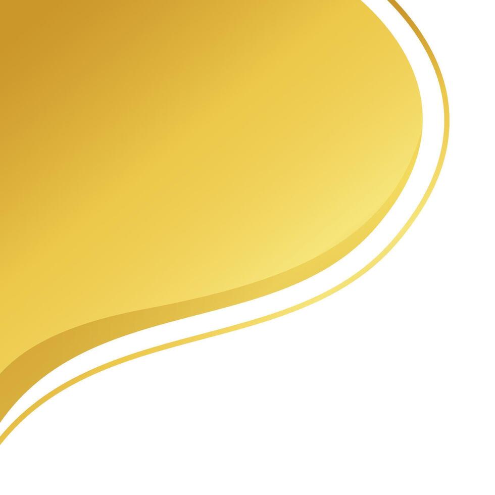 gold wave shape for corner border certificate frame, golden wave curve for banner decoration vector
