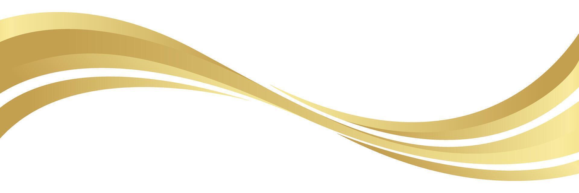 gold wave curve, golden wave corner for element, stripes ribbon golden graphic, striped gold vector