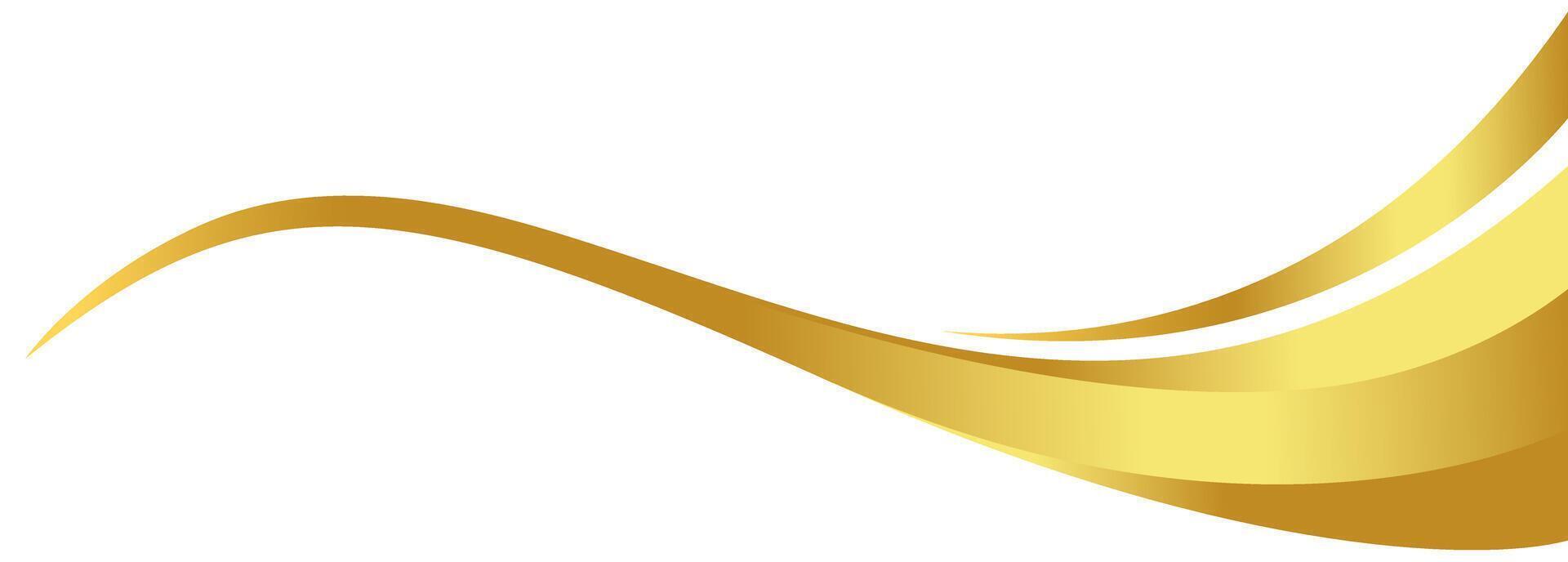 gold wave curve, gold wave corner shape for graphic, striped gold vector