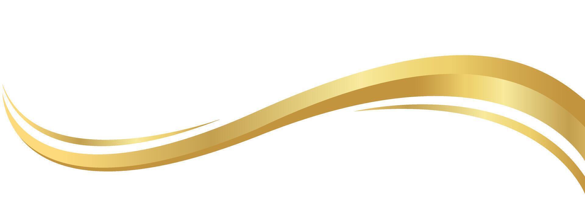 golden wave curve, gold wave corner shape for element, stripes ribbon golden graphic, striped gold vector