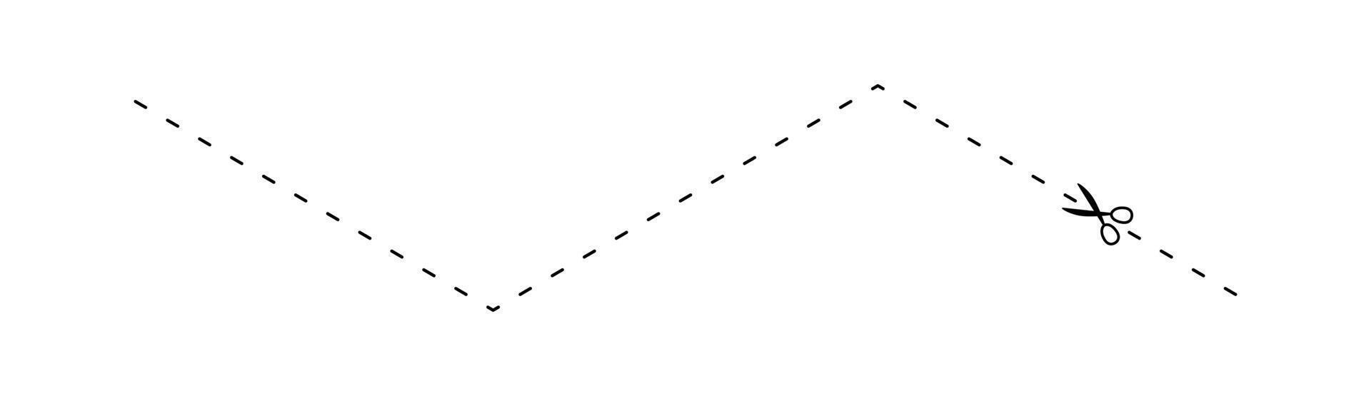 scissors and dashed line, dash line and scissors, dot outline and scissors vector