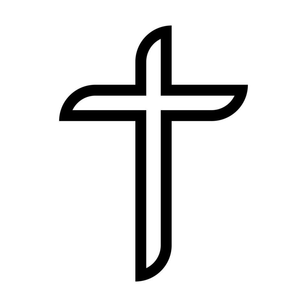 cross outline symbol, christian crosses vector