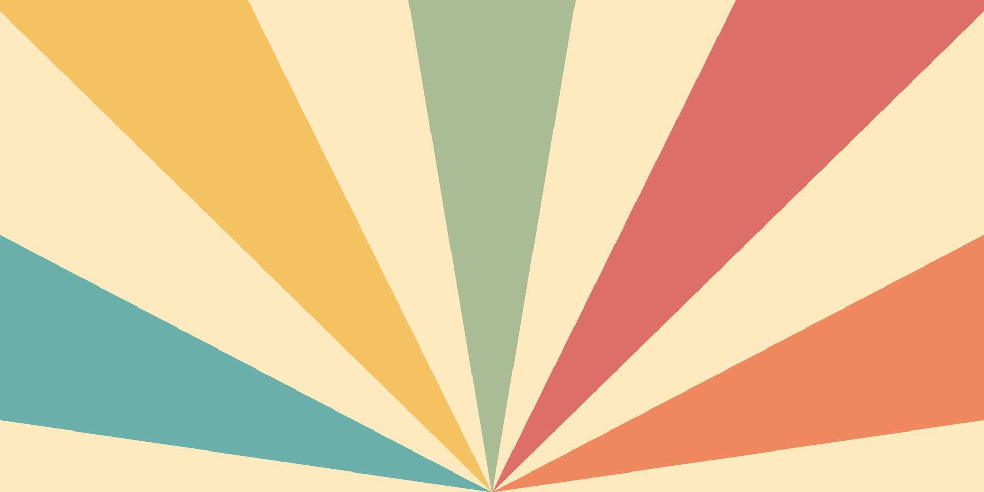 Boho Vintage Solar Tapestry for Background, Wall Art Retro Rainbow Sunrise for Background, Minimal Geometric Abstract Art, Hippie Bohemian Decor Background vector