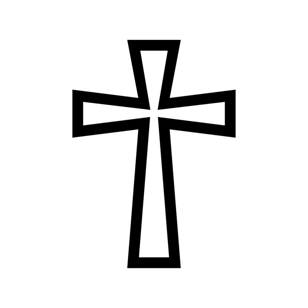 cross outline icon, christian crosses icon vector