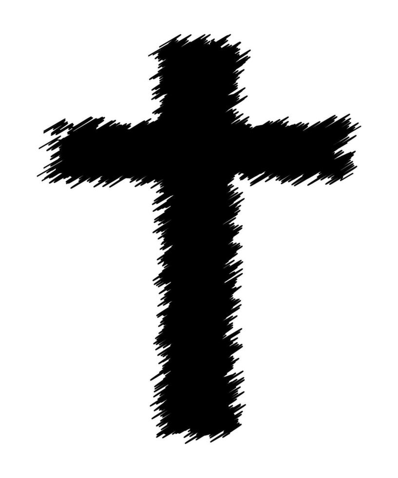black cross symbol, abstract christian crosses icon vector