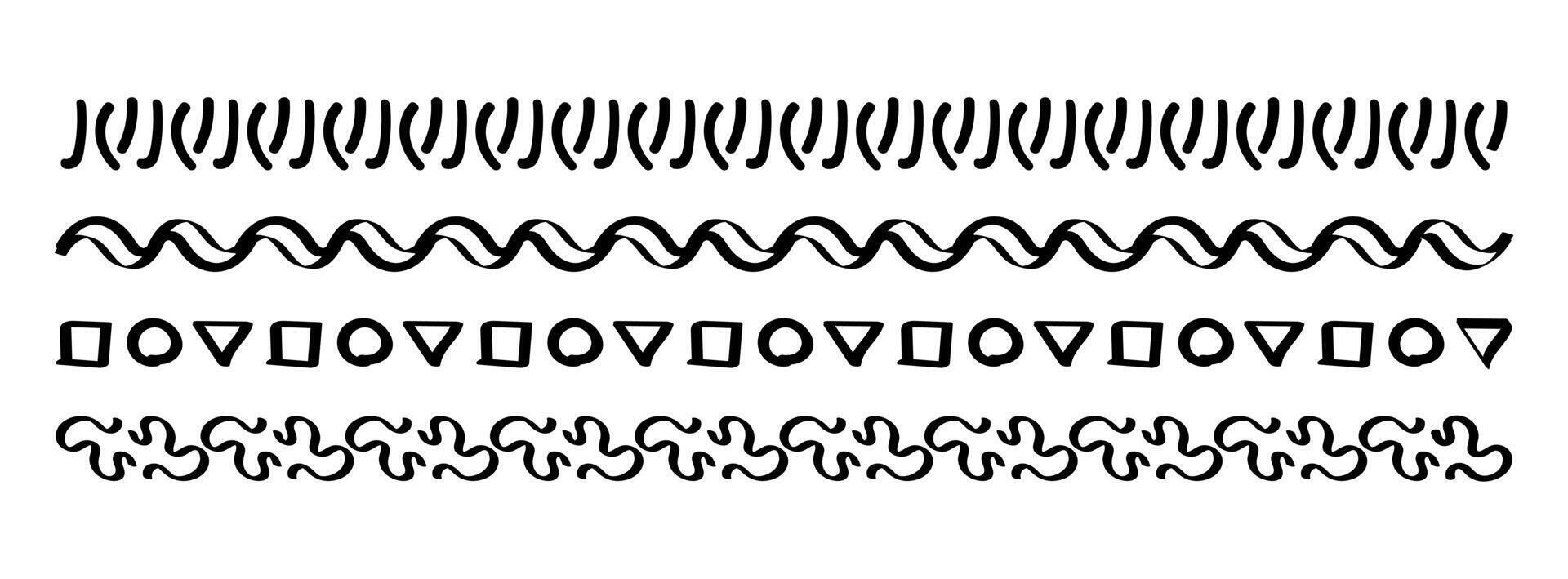 border line, stripe line doodle cute, divider art line horizontal for decorative frame, scribble border line graphic vector
