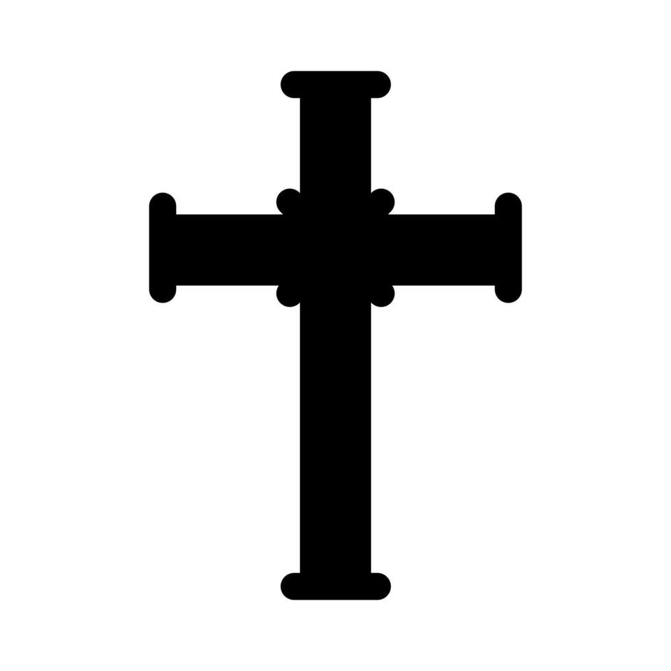 cross symbol, christian crosses icon black vector