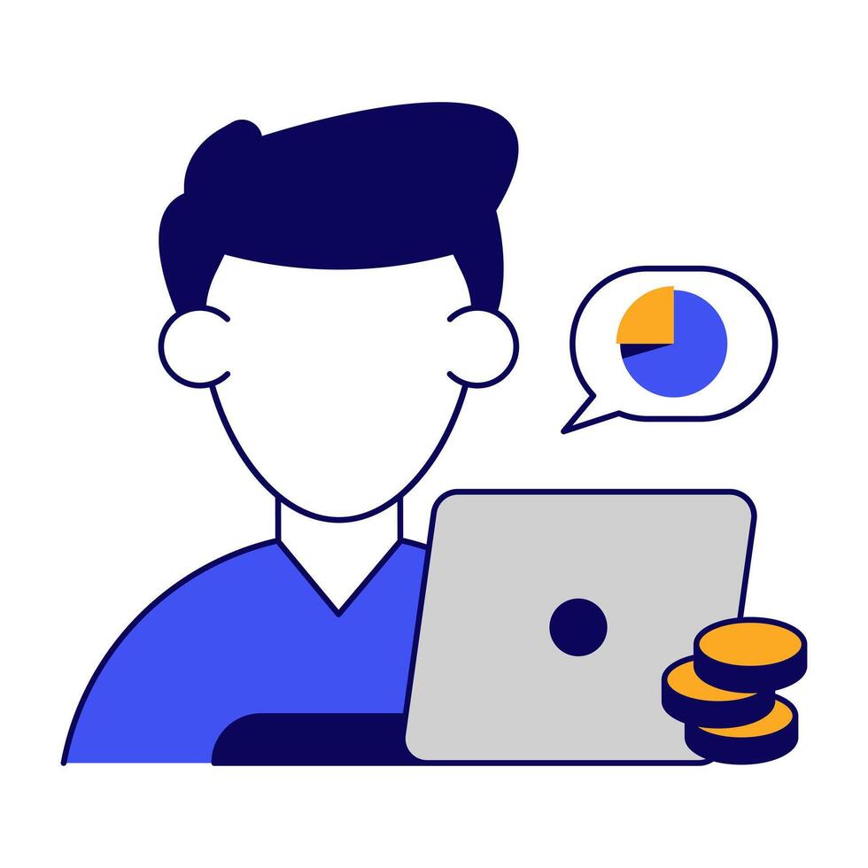 Remote working icon in flat available for instant download vector