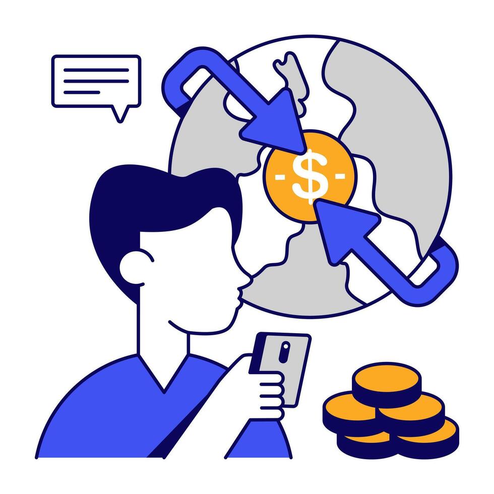 An design icon of global money vector