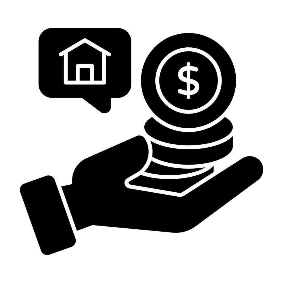 Perfect solid icon of real estate chat vector