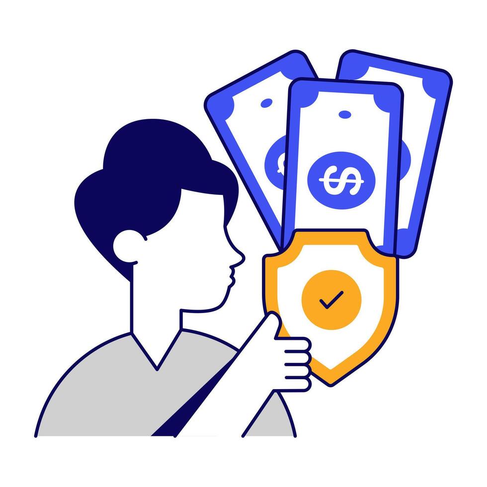A perfect flat design icon of financial security vector