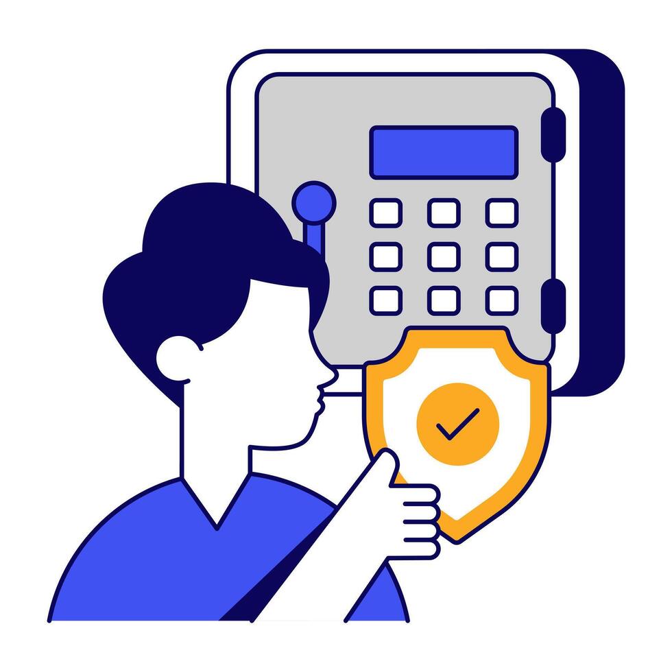 Modern design icon of secure bank vault vector