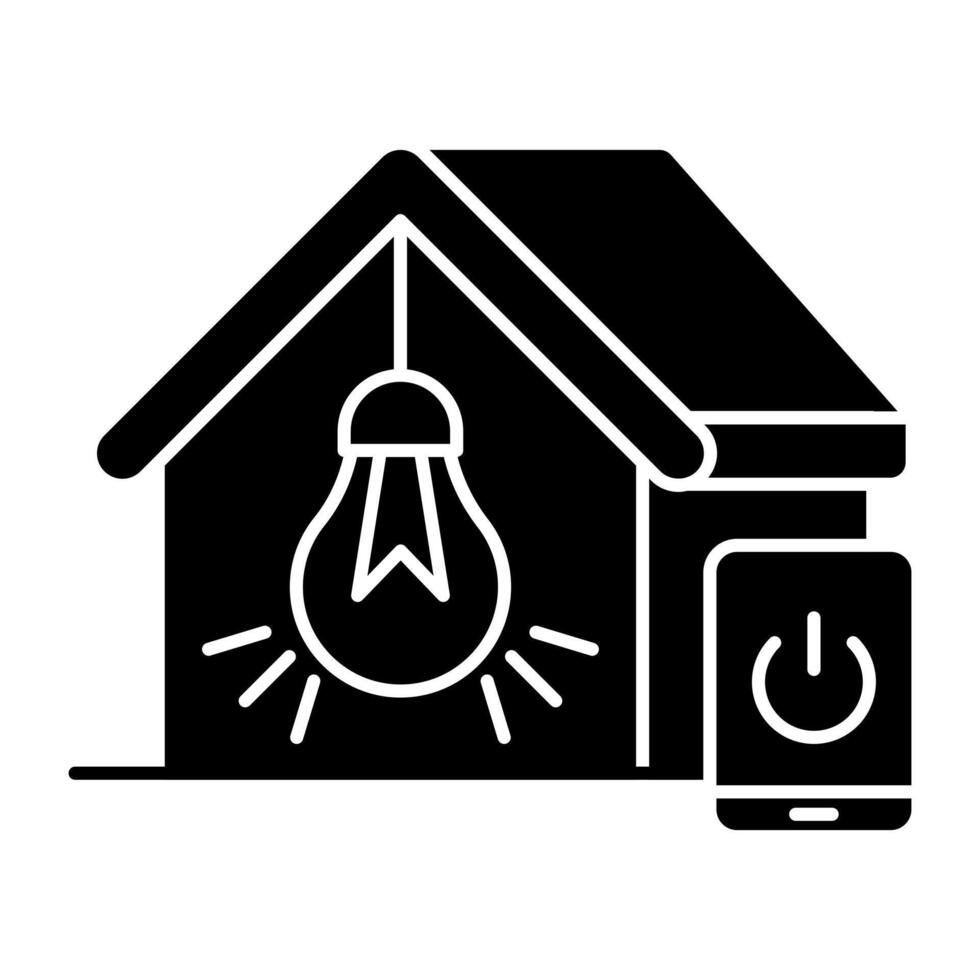 A modern solid icon of hanging bulb vector
