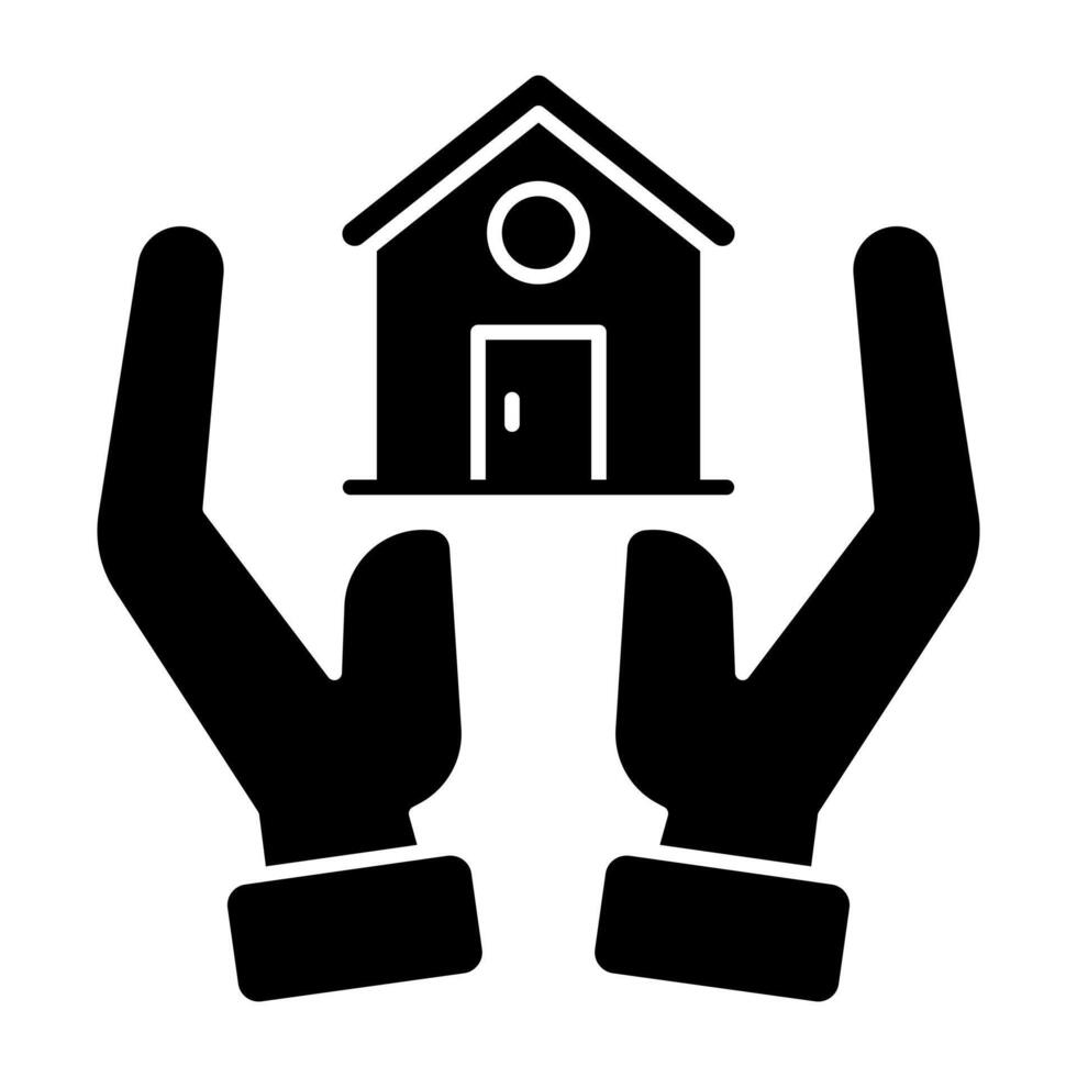 Conceptual solid design icon of home cares vector