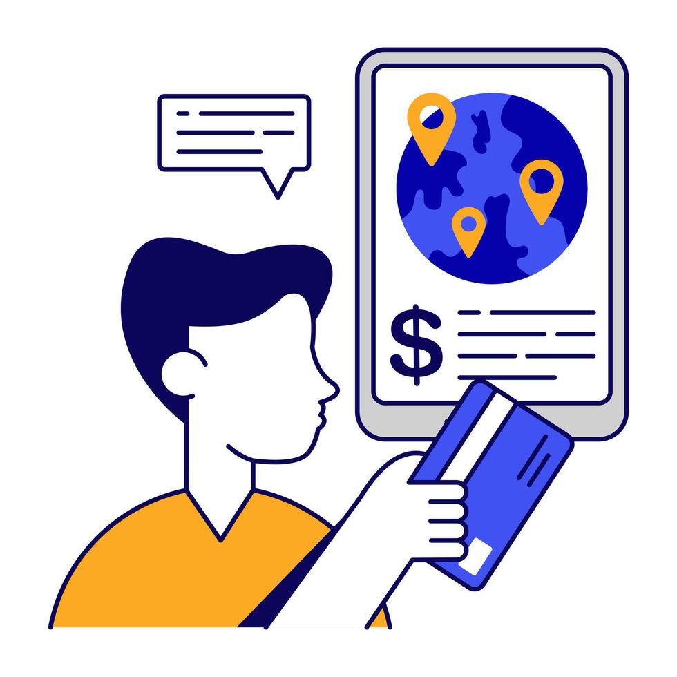 Mobile card payment icon in trendy design vector